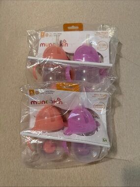 4 Munchkin Spill-Proof Training Cups - Pink & Purple